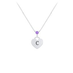 Engravable Heart Necklace with Birthstone