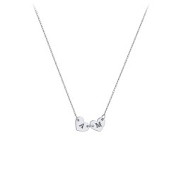 Engravable Initial 2 Heart Necklace