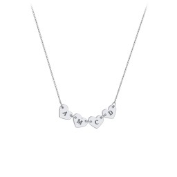 Engravable Initial 4 Heart Necklace