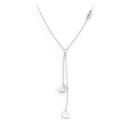 Lariat with Heart Charms and Gemstones