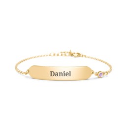 Kids and Baby Engravable Bracelet with Birthstone