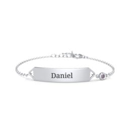 Kids and Baby Engravable Bracelet with Birthstone