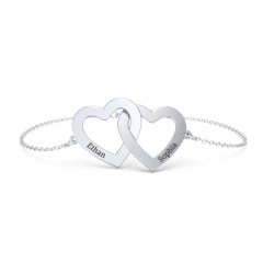 Engravable Interlocking Hearts Bracelet