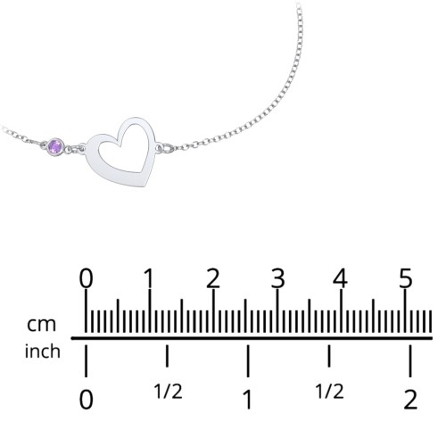 Engravable Open Heart Bracelet with Birthstone