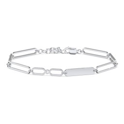 Engravable Long Link Infinity Family Bracelet with 1-4 Birthstones