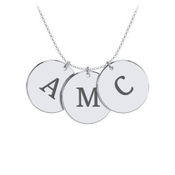 Engravable 3 Disc Pendant in 925 Sterling Silver