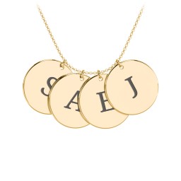 Engravable 4 Disc Pendant in 10K Solid Yellow Gold