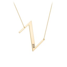 Engravable Asymmetrical Initial Necklace - Z in 18K Gold Plated Silver