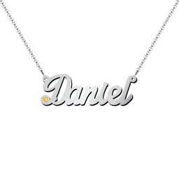 Personalized Birthstone Name Necklace in 925 Sterling Silver with Citrine
