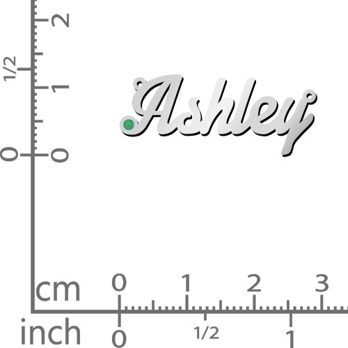 Personalized Birthstone Name Necklace – Sterling Silver with Emerald