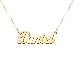 Personalized Birthstone Name Necklace in 10K Solid Yellow Gold with Peridot