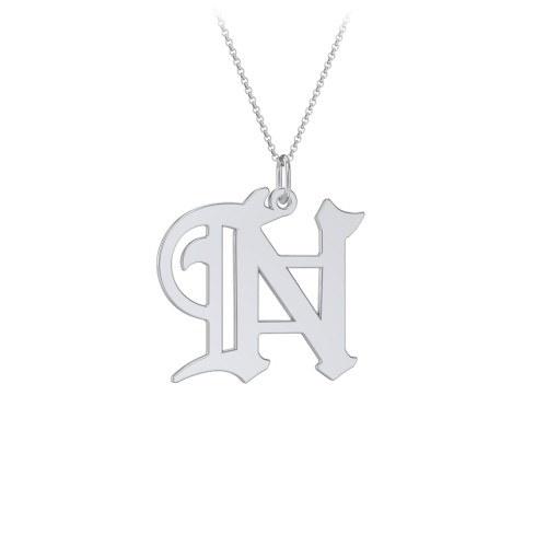Gothic Initial Pendant Necklace - N – Sterling Silver