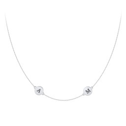 Engravable Disc Station Necklace in 925 Sterling Silver