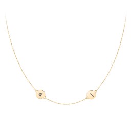 Engravable Disc Station Necklace in 10K Solid Yellow Gold