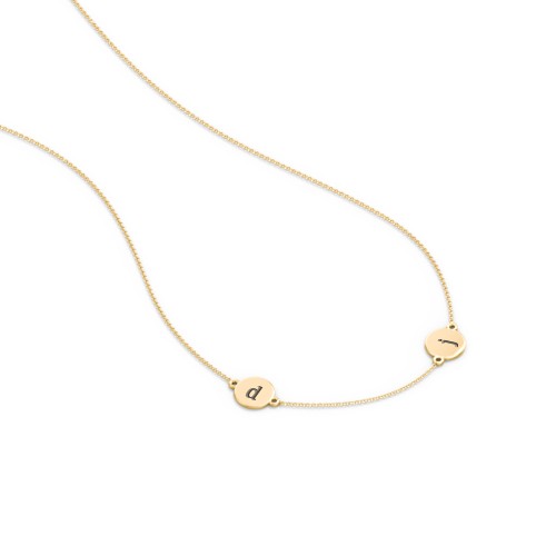 Engravable Disc Station Necklace – 10K Yellow Gold