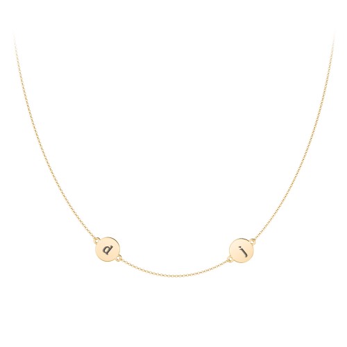 Engravable Disc Station Necklace – 10K Yellow Gold