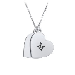 Engravable Hanging Hearts Necklace in 925 Sterling Silver