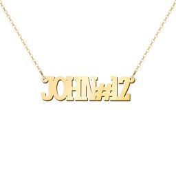 Personalized Varsity Name Necklace in 10K Solid Yellow Gold