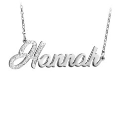 Personalized Name Necklace with Pavé Initial – 18K Gold Plated Silver