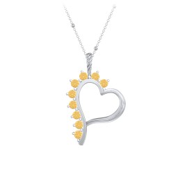 Shepherd Floating Gemstone Heart Pendant in 925 Sterling Silver