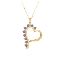 Shepherd Floating Gemstone Heart Pendant in 10K Solid Yellow Gold with Alexandrite