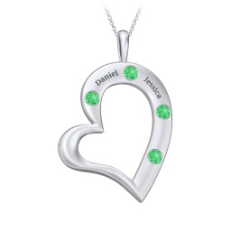 Mi Familia Tilted Heart Pendant