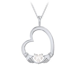 Tilted Heart Claddagh Pendant