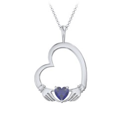 Tilted Heart Claddagh Pendant