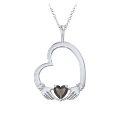 Tilted Heart Claddagh Pendant