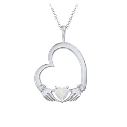Tilted Heart Claddagh Pendant