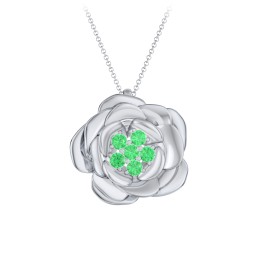 Family Rose Birthstone Pendant