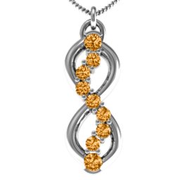 Nine Stone Infinity Pendant in 925 Sterling Silver