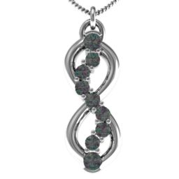 Nine Stone Infinity Pendant in 925 Sterling Silver with Alexandrite