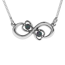 Two Hearts Infinity Pendant in 925 Sterling Silver with Alexandrite