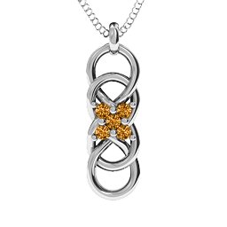 Sisters Interlocked Infinity Pendant in 925 Sterling Silver with Citrine