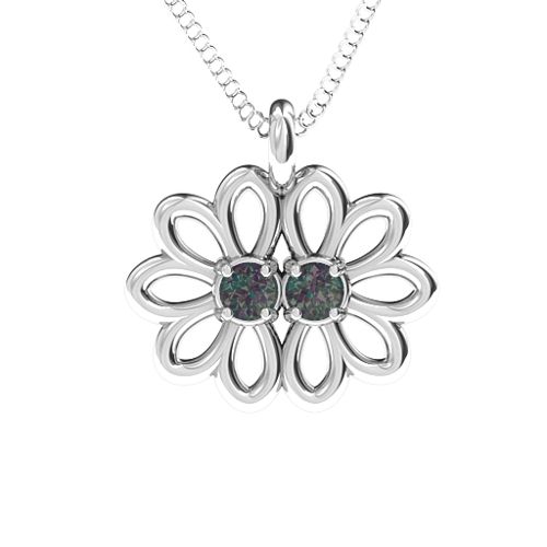 Sister's Flower Pendant – Sterling Silver with Alexandrite