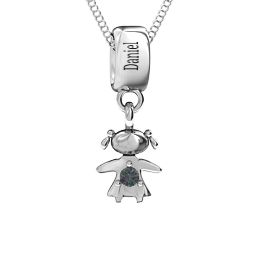 Happy Girl Pendant in 925 Sterling Silver with Alexandrite