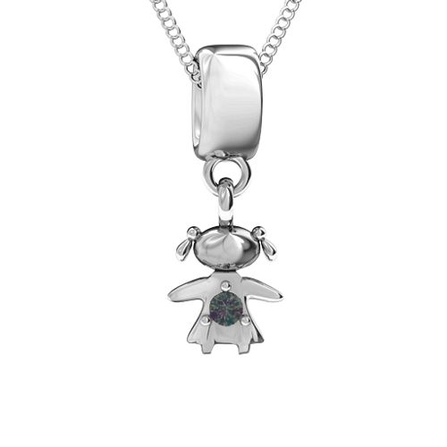 Happy Girl Pendant – Sterling Silver with Alexandrite