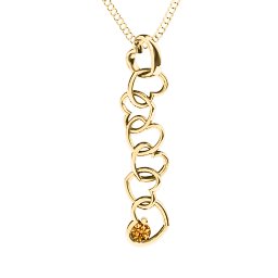 Falling in Love Pendant in 18K Gold Plated Silver with Citrine