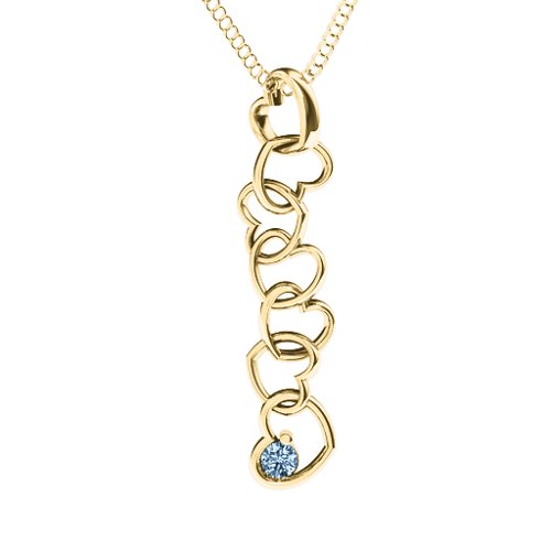 Falling in Love Pendant – 18K Gold Plated Silver with Aquamarine