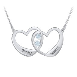 Merging Hearts Pendant in 925 Sterling Silver