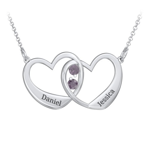 Merging Hearts Pendant – Sterling Silver with Alexandrite