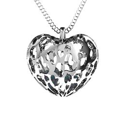 Caged Hearts Pendant With 2–6 Stones in 925 Sterling Silver with Alexandrite, Ruby, Cubic Zirconia, Peridot, and Blue Sapphire