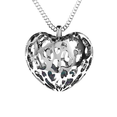 Caged Hearts Pendant With 2–6 Stones – Sterling Silver with Alexandrite
