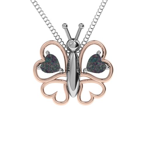 Love Butterfly Pendant – Sterling Silver with Alexandrite