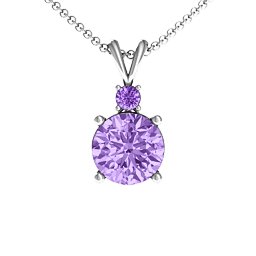 Graceful Round Solitaire with Accent Pendant
