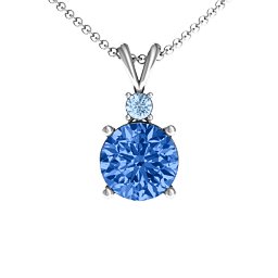 Graceful Round Solitaire with Accent Pendant