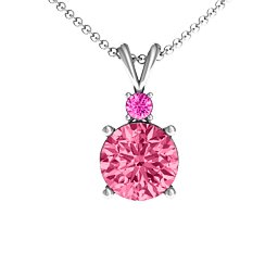 Graceful Round Solitaire with Accent Pendant