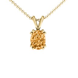 Angelic Oval Cut Pendant in 18K Gold Plated Silver with Citrine