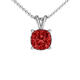 Chelsea Solitaire Pendant in 925 Sterling Silver with Garnet